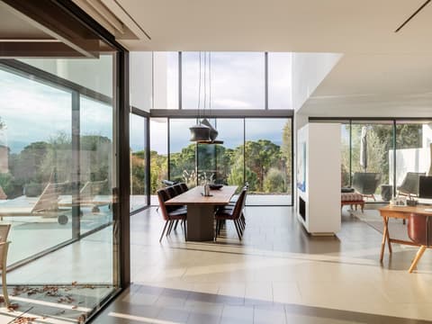 comedor casa cristales